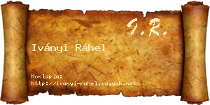 Iványi Ráhel névjegykártya